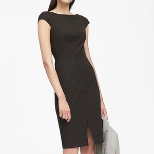 NWT Banana Republic Bi-Stretch V-Back Black Dress